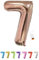 LITTLE BIRTHDAY | Zahlen Luftballon | Folienballon | Helium Gas Balloon Ballon | 101 cm | 0 1 2 3 4 5 6 7 8 9 in vielen Farben | Geburtstag | Kindergeburtstag | Deko | rose gold 7