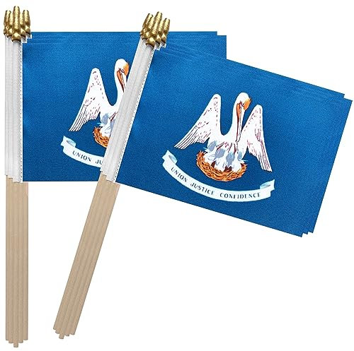 TSMD State Stick Flagge, klein, klein, 12,7 x 20,3 cm, 12 Stück (Louisiana)