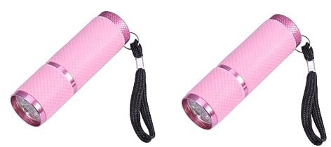 OSALADI 2pcs 9 Led Flashlights Light Pocket Uv Lamp Pet Urine Detector Blacklight Detector Portable Uv Lamp 9 Led Flashlight Ultraviolet Flashlight Uv Torch Black Light Banknote Detection