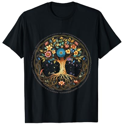 Baum des Lebens Mythologie Welt Baum Niedlich Blume Baum T-Shirt