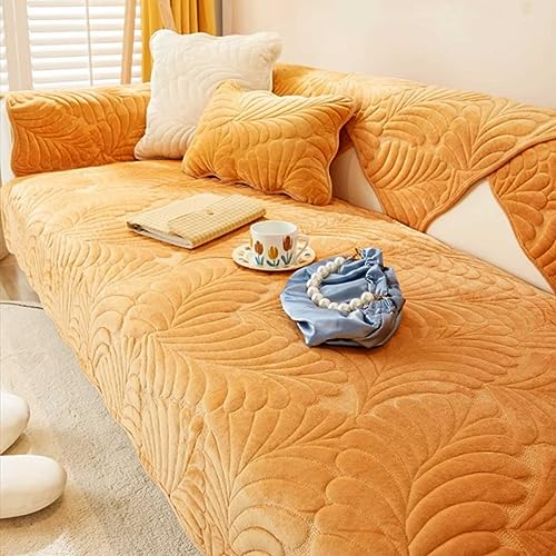 MTHGH Sofabezug rutschfeste Sofadecke,sofaschutz1 2 3 4-Seater L Shape Sofaschoner,Hund Katze Überwurf Hundedecke Ecksofa Sofa Schutzdecke Sofaschutz Hund Kratzschutz Katze (orange, 90x180cm)