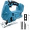 18V Cordless Jigsaw, Brushless Jig Saw Replacement for DJV182Z, 4 Orbital Settings, with 4 Blades for Cut Wood Metal PVC Pipe - No Batteries(Compatible with Makita 18V Batteries)