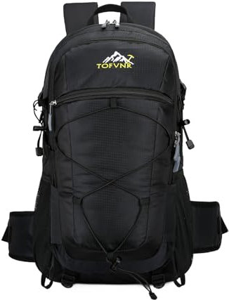 BWBIKE 40L Wanderrucksack Wasserdichte Camping Essentials Tasche Outdoor Sport Tagesrucksack Funktionelles Camping Wandern Bergsteigen Trekking-Rucksack für Herren Damen， Orange 01