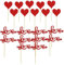 Valentinstag Cupcake Topper 20 Stück Rote Herzen Kuchendeko Glitzer Tortendeko Valentinstag Deko Romantische Muffin Deko