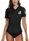 BesserBay Damen Schnelltrocknend Top UV Shirt 1/4 Zip UPF 50+ Sonnenschutz Schwarz Kurzarm Rash Guard S