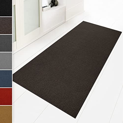 Floordirekt Schmutzfangmatte 100 x 250 cm Braun, ideal auch als Schmutzfangteppich nach Maß, Teppich Flur Läufer, Küchenteppich - waschbar rutschfest, Sauberlaufmatte, Meterware (Hong Kong)