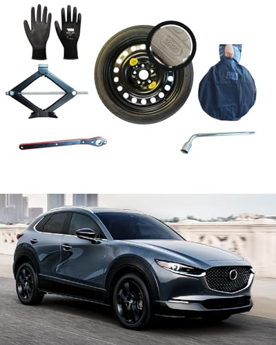 D'ANGELO 1988 Ersatzrad Set 18 Zoll kompatibel mit Mazda CX-30 mit Wagenheber, Schlüssel, Handschuhe und Tasche, R662F
