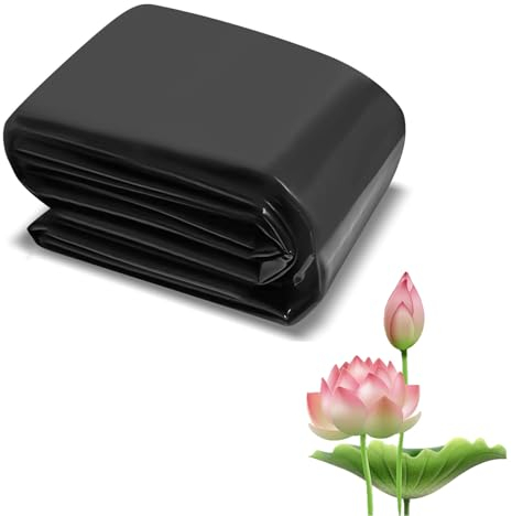 MIAONING Schwarz HDPE-Teichfolie, 6x5.0 m 8 x7.0 m Teichfolien, Teichplane Membran PVC für Fischteiche, Brunnen und Wassergärten, UV und Witterungsbeständig Teichfolie (Größe : 9x7.0m(29.5x23ft))
