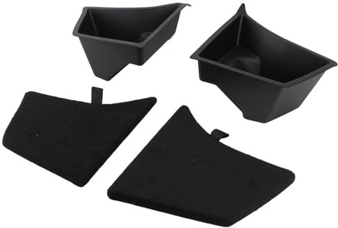 Aramox 1 Pair Rear Trunk Side Organizer Left Right Dustproof Trunk Storage Bins with Lids Replacement for Tesla 2023‑2024 Efficiently Organize Your Trunk Space