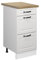 Vicco Küchenunterschrank R-Line, Weiß Landhaus/Weiß, 40 cm mit Schubladen, AP Eiche