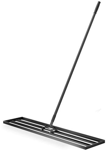 Wiltec Rastrello livellatore in alluminio 120 x 25 cm, per livellamento e sabbiatura di terreni prati