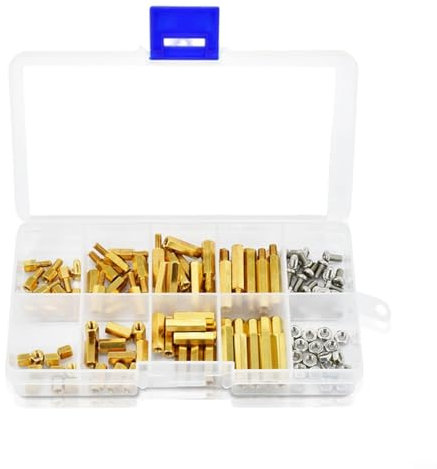 Surtido de tuercas y tornillos de latón de 3 mm, 120 piezas para electrónica de bricolaje
