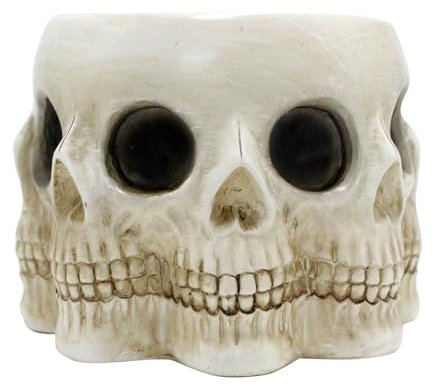 Skull Flower Pot, Skull Planter for Home Garden, Spooky Skeleton Decoration, 360° Display, Horrific Landscape Ornaments for Halloween