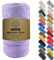 3mm x 200m Macrame Cord Cotton Cord - 4 Strand Twisted Natural Cord for Wall Hanging, Plant Hangers, Crafts, Knitting(Light Purple)