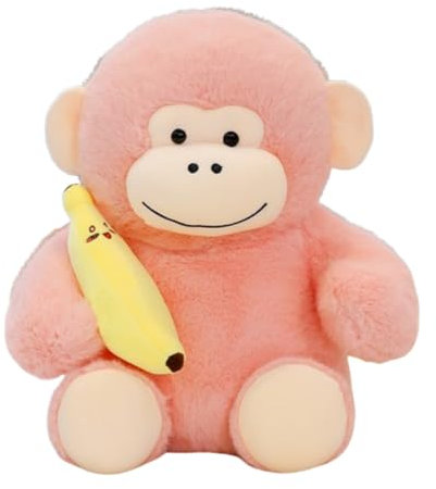Gorilla Kuscheltier Orang Utan Plüschtier, King Kong Affen Spielzeug KusPuppe Stofftier, zum Spielen und Kuscheln, Weiches Schmusetier für Mädchen, Jungen, Babysn (55 cm,Rosa)