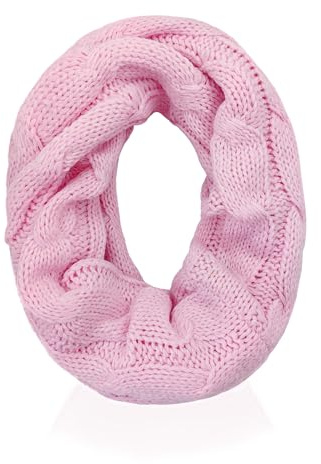 AUSUAYA Écharpe Infinity pour Femmes, Écharpe en Laine Tricotée Épaisse et Grosse Boucle pour Cou - Chaude pour l'Hiver GB-W-S-J1, rose clair, taille unique
