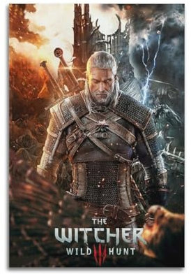 STFHRTFGGH The Witcher 3 Videospiel-Poster, 2 Poster, dekorative Malerei, Leinwand, Wandposter und Kunstdruck, moderne Familienschlafzimmer-Dekoration, Poster, 20 x 30 cm