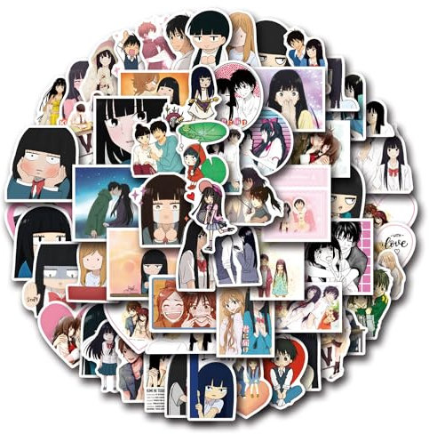 Anime Kimi NI Todoke Sticker Pack 55pcs, Vinyl Anime Sticker Decals für Wasserflaschen Laptop Skateboard Notebook, Geschenk für Erwachsene Kinder Teens