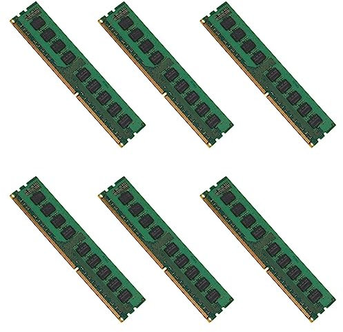 Kznifmk 6X 4GB 2RX8 PC3-10600E 1.5V DDR3 1333MHz ECC Memoria RAM Sin Búfer para la Estación de Trabajo del Servidor (4G)