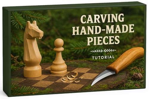 Bluvizo Chess Wood Carving Kit: Beginners Whittling Craft Tools - 13PCS DIY Carving Set with Manual and Basswood Blocks Gift for Adults Kids Hobbies