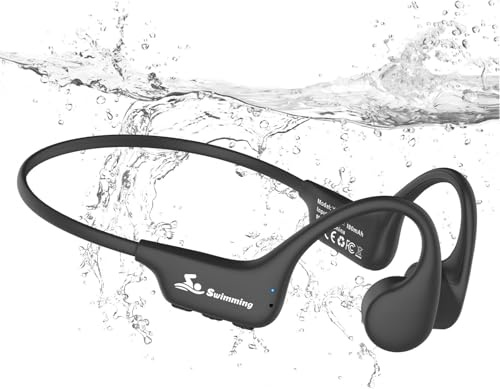 ANSTEN Swimming Headphones, IPX8 Waterproof Swimming Headphones with MP3 Player, 8GB Memory, Bone Sound Headphones, Bluetooth 5.4 for Running, Cycling, Surfing
