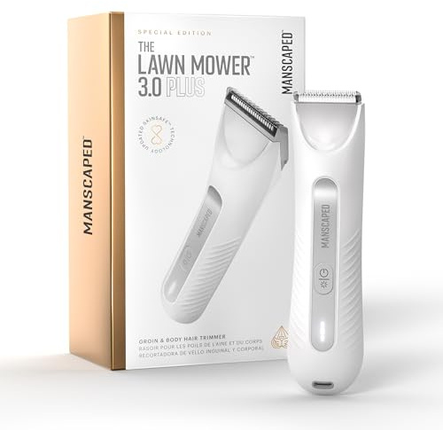 MANSCAPED® The Lawn Mower® 3.0 Groin & Body Hair Trimmer – SkinSafe® Trimmer Blade, Waterproof Wet/Dry Groomer, Men’s Wireless Ball Shaver (The Lawn Mower 3.0 White Hot)