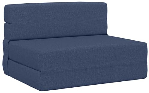 vidaXL Klappsofa Bett Blau 70 x 80 x 60 cm Stoff, Verstellbares Sofa-Bett, rechteckige umwandelbare Couch, vielseitiges Möbelstück für Schlaf- und Wohnzimmer