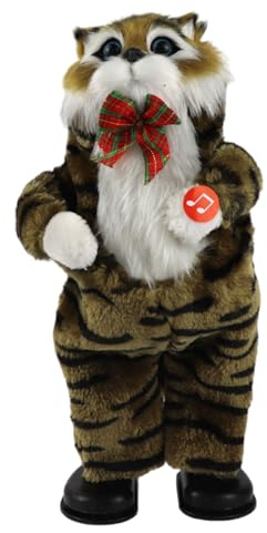 Musikalisches Kätzchen Spielzeug, Plüsch Stofftier, Singen, klassische Weihnachtsgefühle, Appease für Kleinkinder, singende Plüschkatze