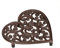 Antique Brown Cast Iron Table Top Heart Trivet Pan Rest Stand Summer Wedding Anniversary Housewarming Kitchen Gift