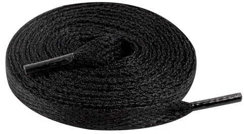 Kilter Flat Trainer Shoelaces - Black - 120 cm - 47 inch (1 Pair)