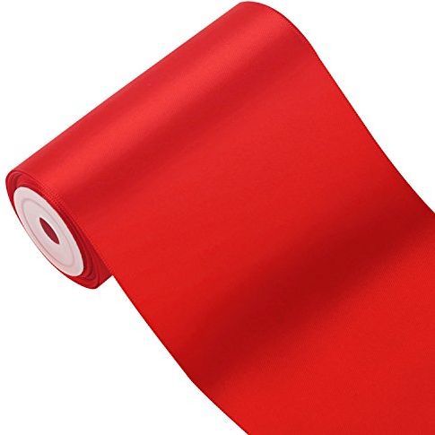 RUSPEPA 4.5m x 100mm Breite Solid Color Double Face Satin-Band (252 Rot)