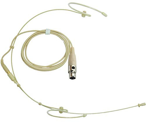 DOUBLE EAR HOOK HEAD WORN CHEEK MICROPHONE TA4F 4 PIN MINI XLR (SHURE TINY Q) CONNECTOR FOR SHURE RADIO TRANSMITTERS UC1, BLX1, FP1, GLXD1, PG1, PGX1, PGXD1, QLXD1, SLX1, ULX1, ULXD1, UR1