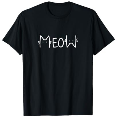 Meow Katzen Miau süßes lustiges Katzenmotiv T-Shirt