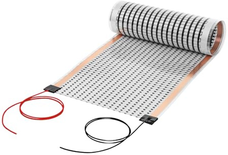 Mi-Heat 5m Heizfolie 24V Premium Infrarot Fußbodenheizung für Badezimmer, Laminat & Vinyl – Sichere Niedervolt Flächenbeheizung für Camper & Boot – Effektive Bodenbeheizung mit Carbon-Technologie