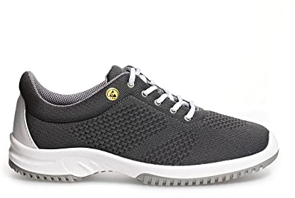 Abeba 36775 ESD Arbeitsschuhe uni6 Halbschuh anthrazit sportlich mit ESD-Kennzeichnung, 38 EU