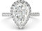LANDA JEWEL Damen Unisex Kinder - 0,925 Sterling-Silber 925 Birnenform Runder Brilliantschliff Hochfeines Weiß +/River (D) Diamant de synthèse