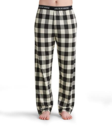 Hatley Herren Jersey Pyjama Pants Pyjamaunterteil, Cremefarbenes Plaid, XXL