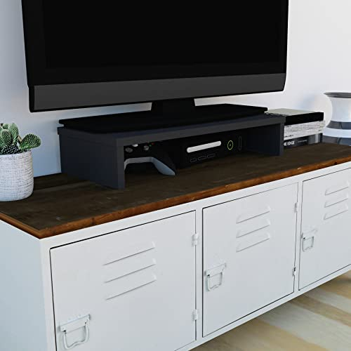 Henor Soporte Monitor Madera FSC® Elevador TV 62 x 26.5 x 12 cm Soporta 50 Kg. Grafito