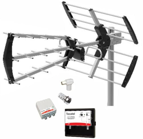 Kit antenne TV TECATEL + Amplificateur 30 dB + Alimentation + Connexions