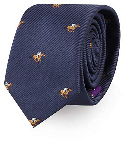 AUSCUFFLINKS Tier-Krawatten, gewebte schmale Krawatten, Trauzeugen, Hochzeits-Krawatten, Arbeitskrawatten für Ihn, Rennpferd, Regulär