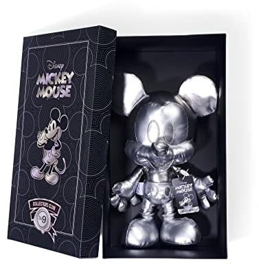 SIMBA Disney Silver Mickey Mouse Collector Plush Soft Toy In Gift Box, No 9 in This Collection of 12, Collect Them All, Suitable From 0+, Birthday, Christmas, Collector Treat