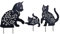 Cabilock Herbstdeko Gartendeko Katze 3 Stücke Gartenstecker Metall Silhouette Gartenfiguren Garten Statue Skulpturen Gartendeko Rost für Outdoor Rasen Dekoration Dekorative Gartenpfähle