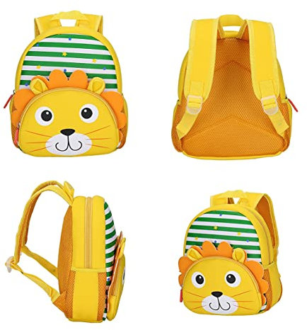 Umtiti Kleinkind Rucksack Niedlich Tier Cartoon Vorschulrucksack für 3-6 Jahre Mädchen Jungen Geschenk für Kinder,3D Lion