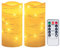 CANDLE IDEA 2PCS 3x6 Flameless Candles Battery Operated String of White Led Lights Wrapped Around Real Wax Pillar Candles with Remote and Timer