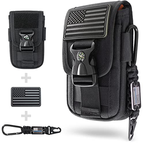WYNEX Taktische Handytasche Gürtel Molle Halterung mit Keyring Clip & Kompass-Verschluss EDC Pouch Universaler Gürteltasche