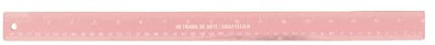 Craftelier - Metalllineal 45 cm (18) Farbe Rosa | Korkfuß - Zentimeter und Zoll
