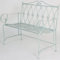 GlamHaus Metal Garden Bench, Patio Seat Furniture, Foldable Antique White, Beautiful Shabby Chic, Handmade Vintage (Pavia Antique White)