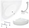 KOLMAN Badewanne MIA Eckbadewanne 120x120 mit AcrylSchürze, Ablaufgarnitur und Füßen Komplettset 4in1 Premium Original Acryl Wanne Siphon