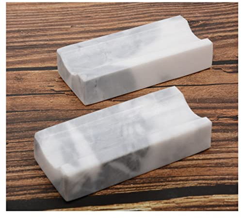 Marble Rolling Pin Holder,Rolling Pin Display Rack,Suitable for Storing Rolling Pin,Pizza Roller,Spoon,Knive,Fork and Other Kitchen Utensils,Set of 2(White Grey)