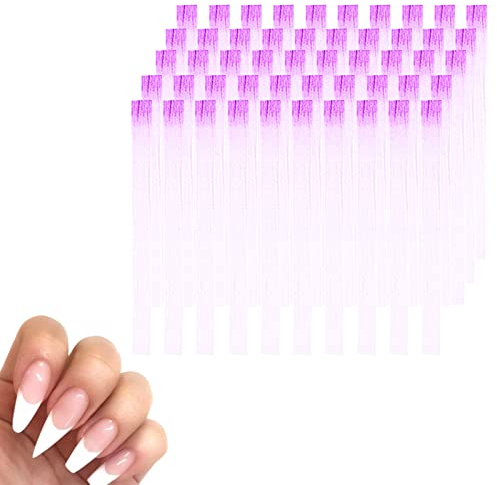 Fibre D'extension D'ongle,Extension D'ongle en Fibre de Verre,Fibre de Verre Ongles,Kit d'extension d'ongles en fibre de verre,Accessoires d'amélioration d'ongles DIY,Violet(100 PCS)